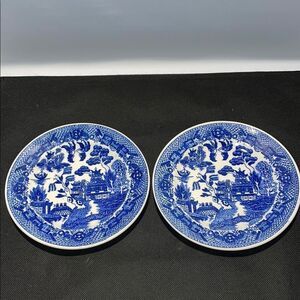 Blue and White Porcelain Dinnerware with Intricate Pattern